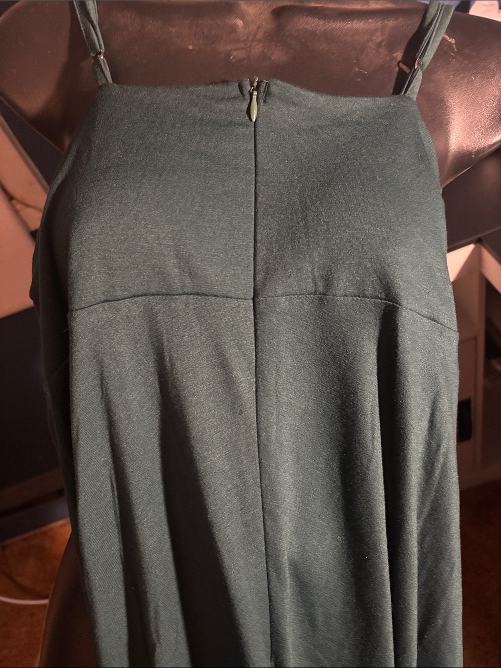 Sleeveless Draped V-Neck Green Wrap Dress - Picture 3 of 3